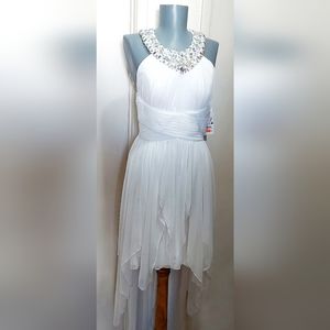 Sequin Heart Girls White Dress Size 9 New With Tags